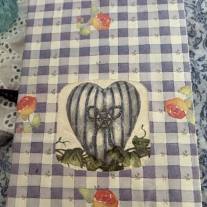 vintage purple heart squares paperbag journal