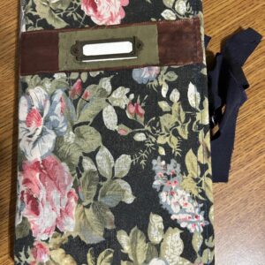 flowers black fabric journal